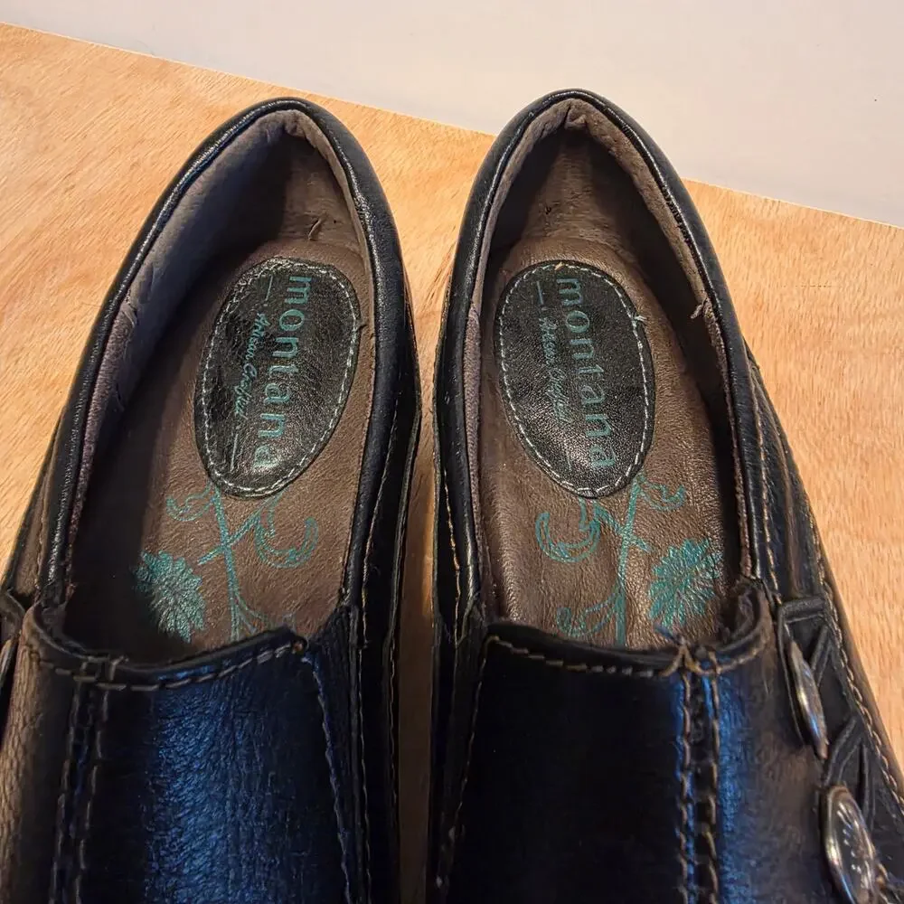 Women's Montana Artesian Crafted Slip-on Comfort Shoes Brownwood Leather 8.5